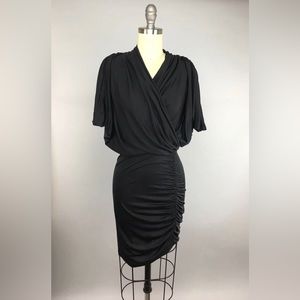 Catherine Malandrino Favorites Black Silk Drape Dress Medium
